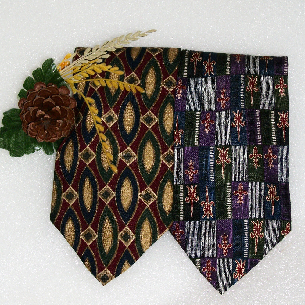 MUSE'S Mens Ties 100% Italian Silk Lot of 2